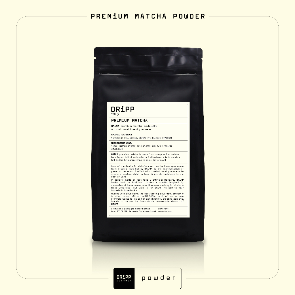 DRiPP Powder Premium Matcha - Perasa Minuman Berbentuk Bubuk Untuk HORECA