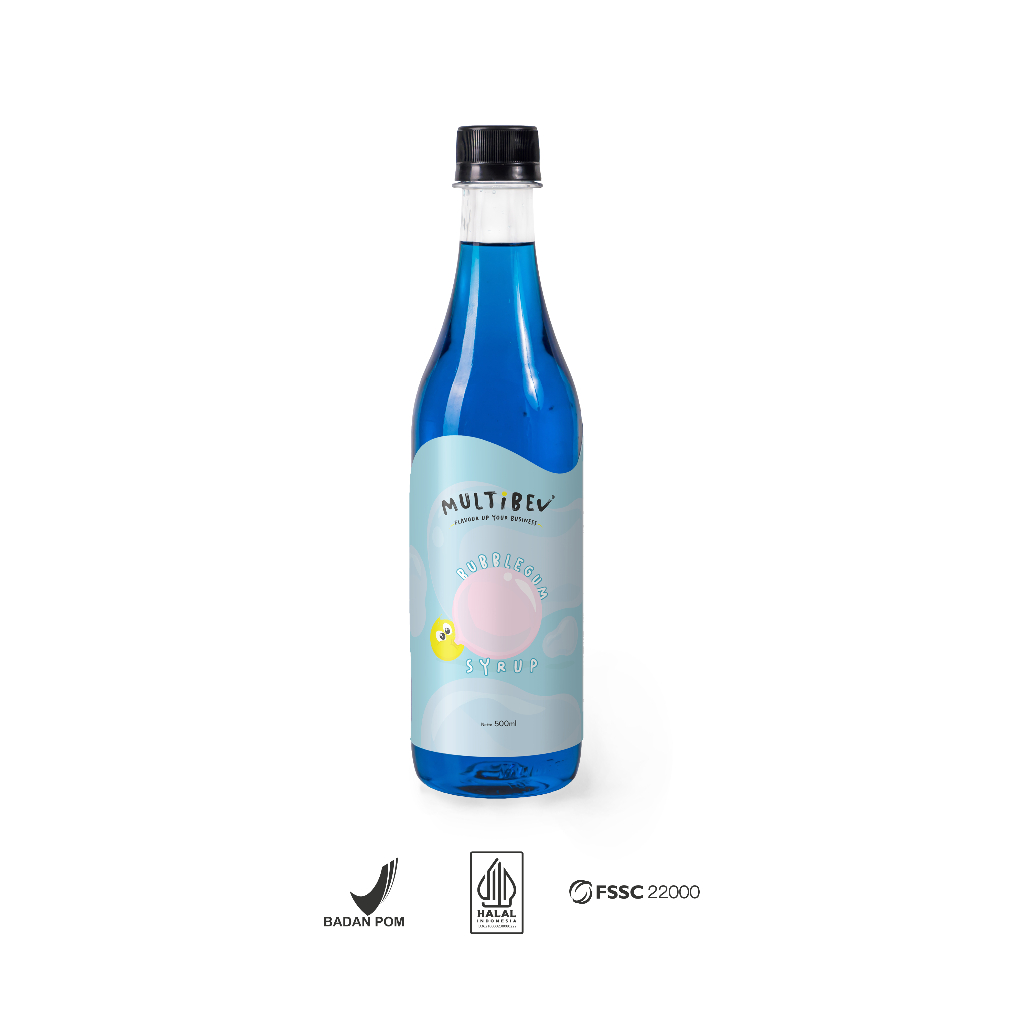Multibev Sirup Rasa Bubblegum, Sirup Halal Minuman Kekinian ala Kafe syrup permen karet botol pouch