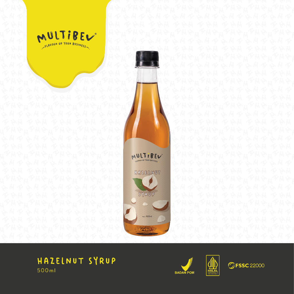 Multibev Sirup Rasa Hazelnut, Sirup Halal Minuman Kekinian ala Kafe botol pouch