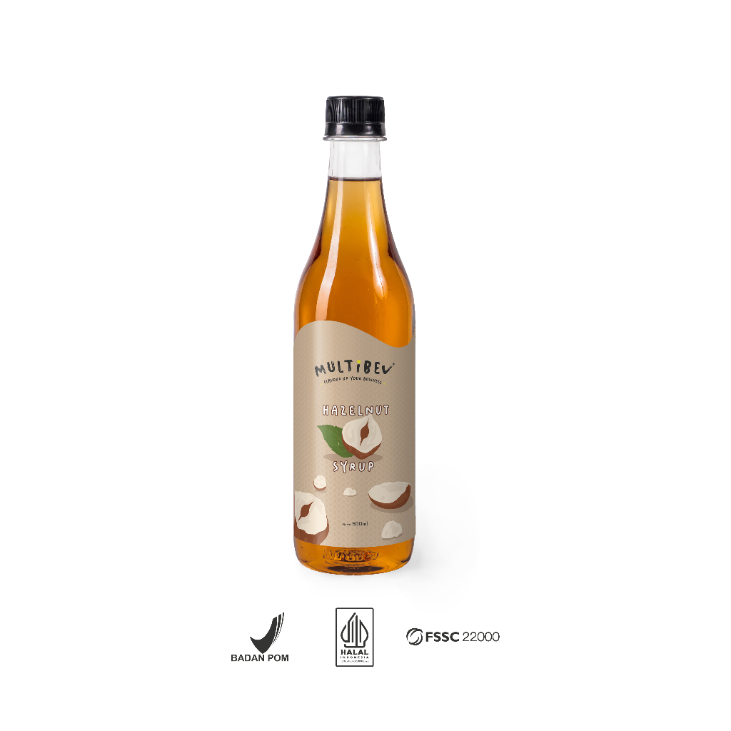 Multibev Sirup Rasa Hazelnut, Sirup Halal Minuman Kekinian ala Kafe botol pouch
