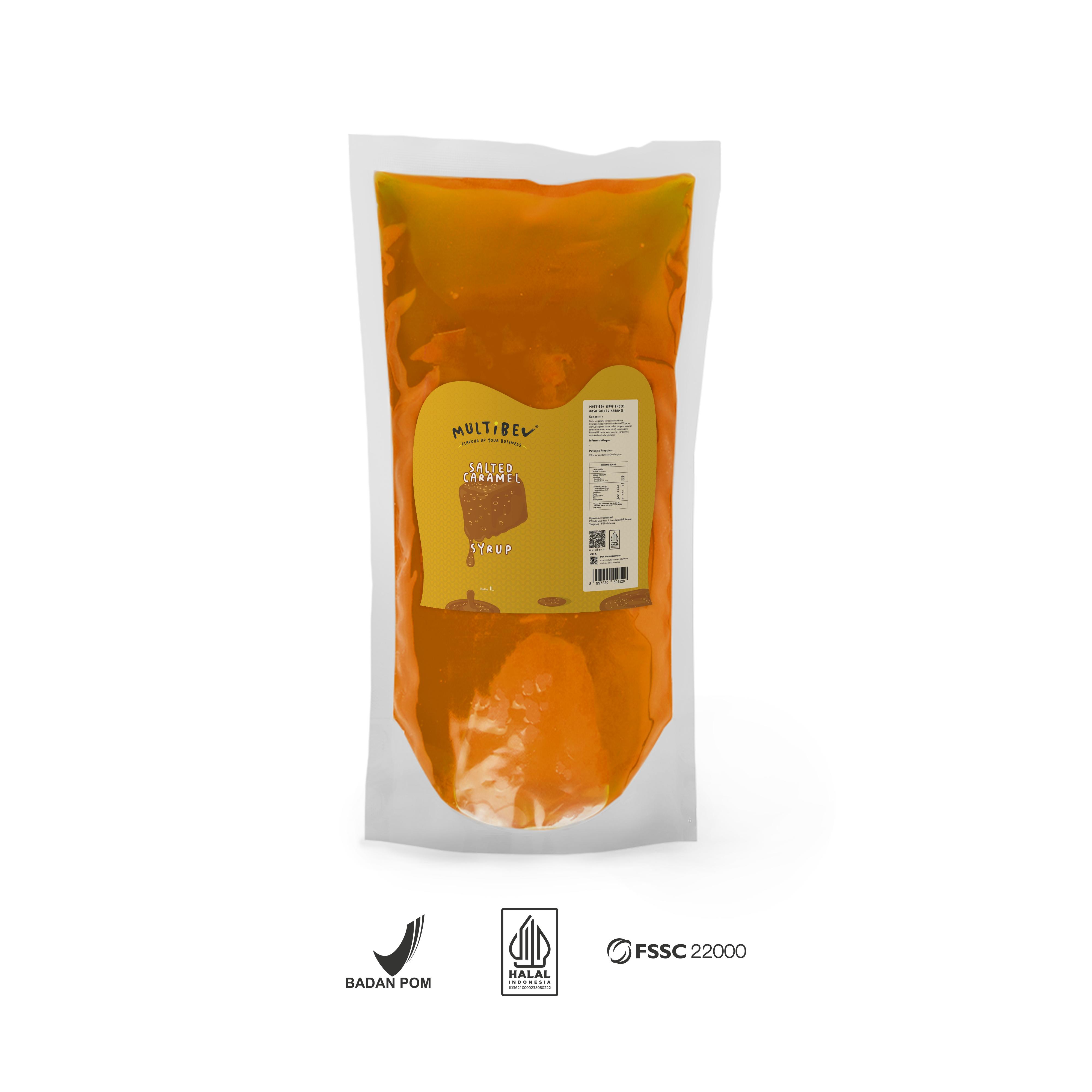 Multibev Sirup Rasa Salted Caramel, Syrup Halal Minuman Kekinian Kafe