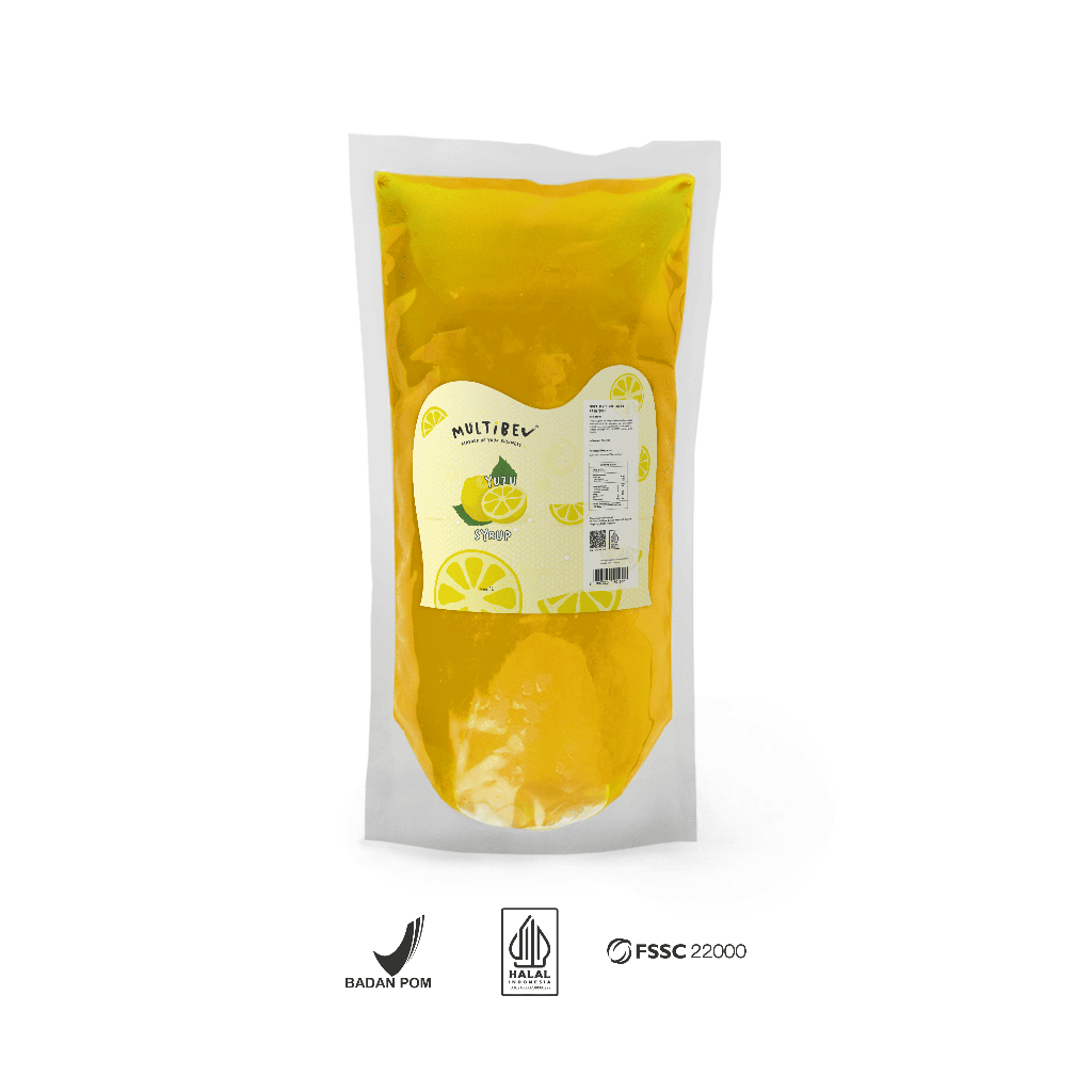 Multibev Syrup Rasa Yuzu, Sirup Halal Minuman Kekinian ala Kafe syrup jeruk botol pouch