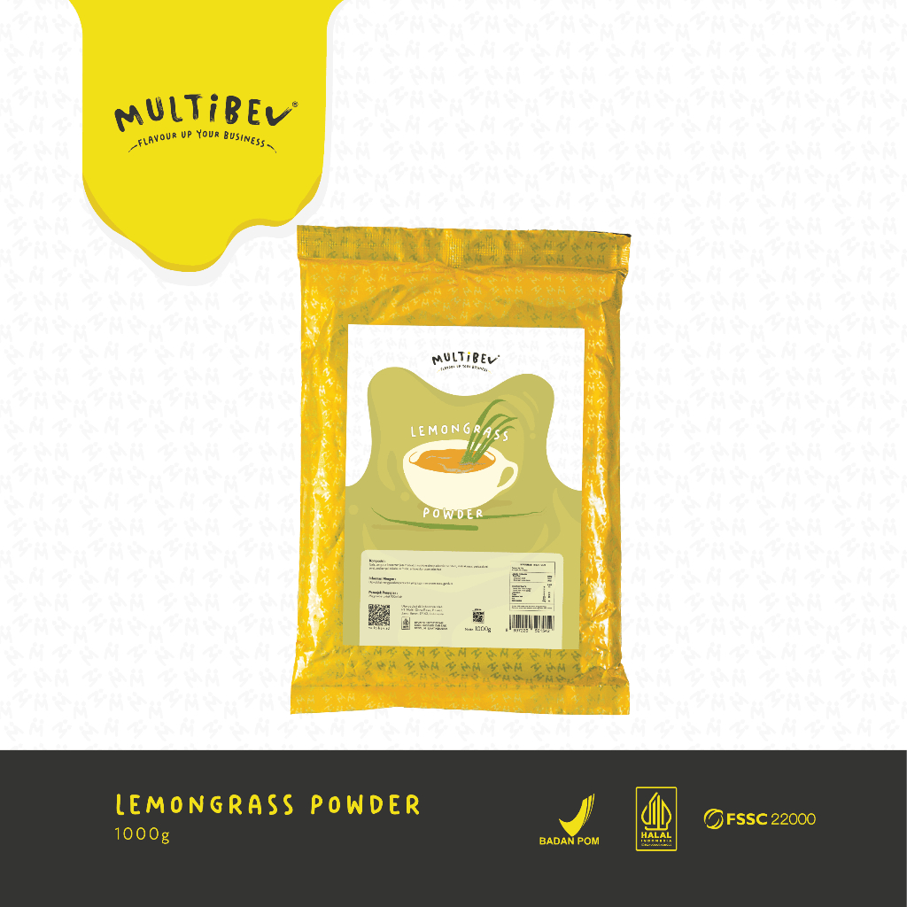 Multibev Bubuk Lemongrass, Sirup/Bubuk Halal Minuman Kekinian ala Kafe dan Restoran