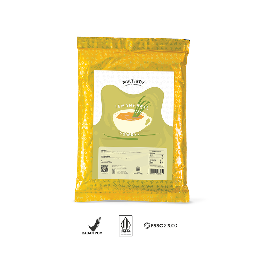 Multibev Bubuk Lemongrass, Sirup/Bubuk Halal Minuman Kekinian ala Kafe dan Restoran